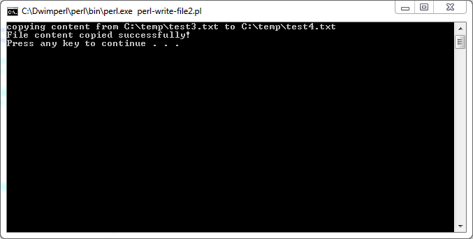 How to write file in perl